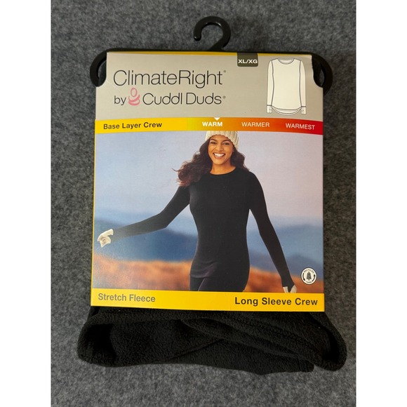 ClimateRight by Cuddl Duds Other - ClimateRight by Cuddl Duds Long Sleeve Crew Women XL Black New Stretch Fleece
